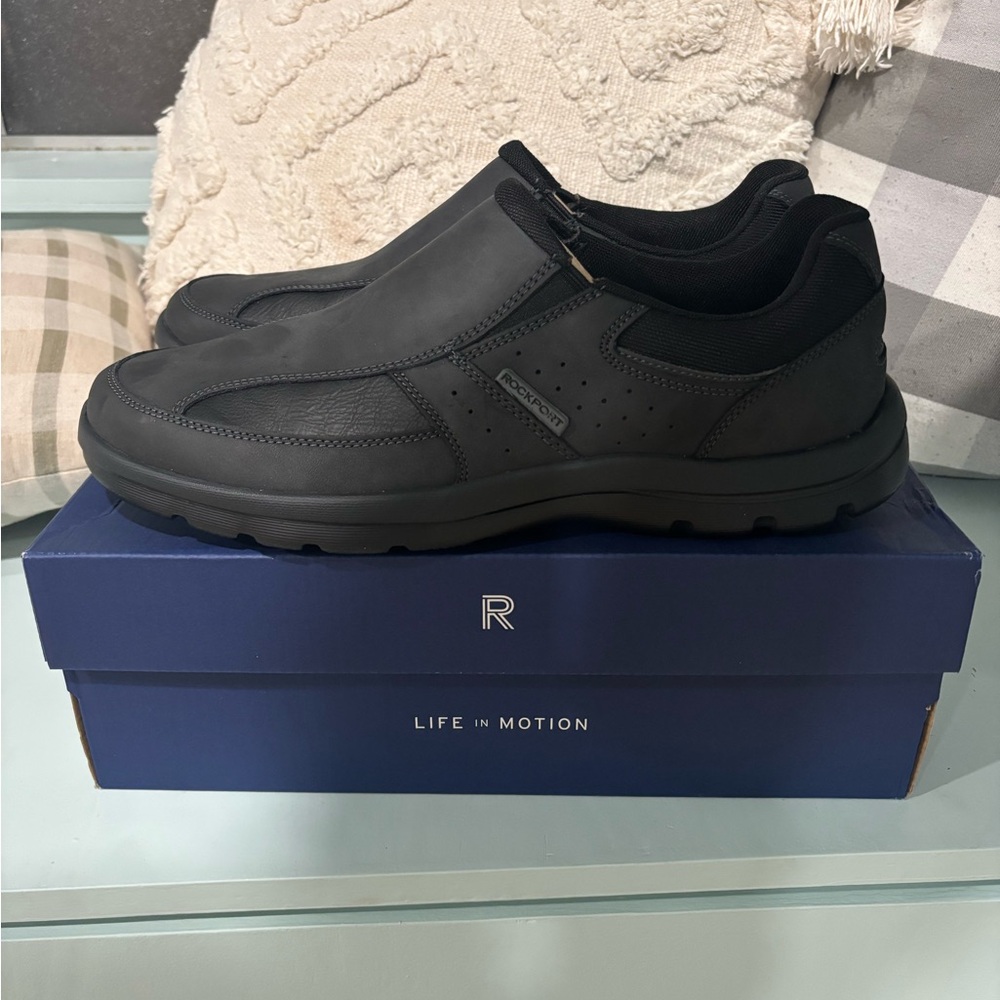 Rockport Men's Dark Gray Slip-On Loafers